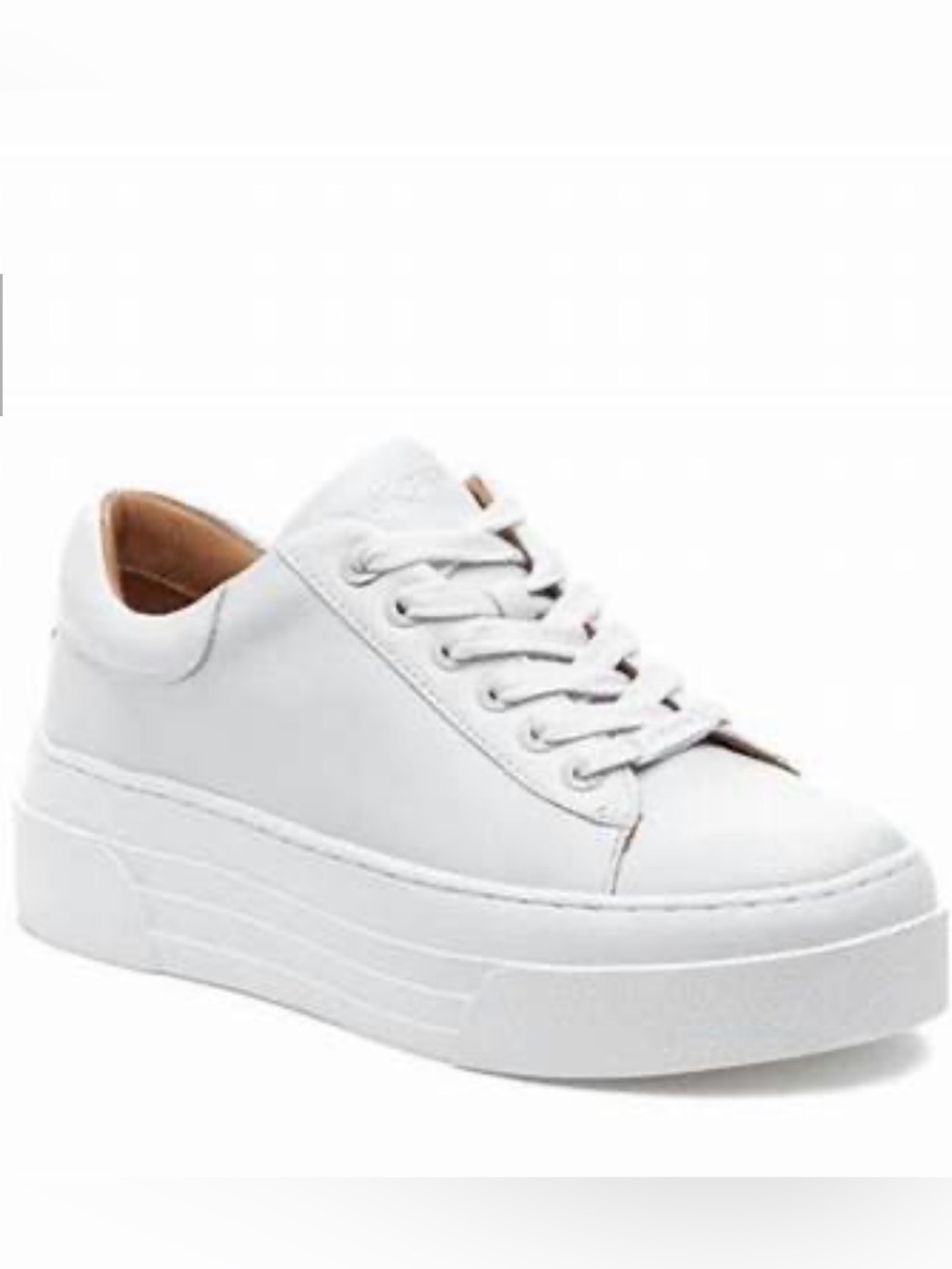 J/Slides Courto White Leather Platform Sneakers Size 7